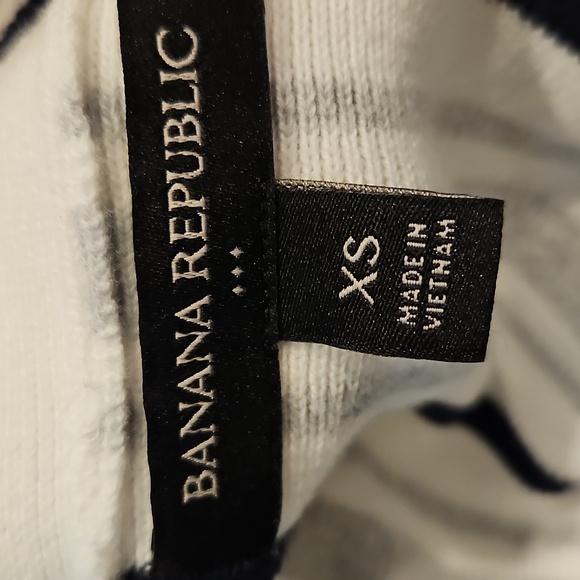 Banana Republic Knit Sweater Peplum Tank Top XS White Black Stripe - Picture 11 of 12